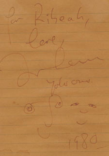 Imagen del autógrafo distribuido por la página  web  que lo vende.