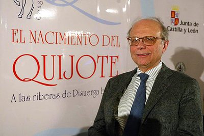 Jean Canavaggio, durante la jornada inaugural del congreso sobre  El Quijote  que se celebra en Valladolid.