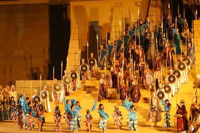 Momento de la representación que ha tenido lugar este jueves en Barcelona.