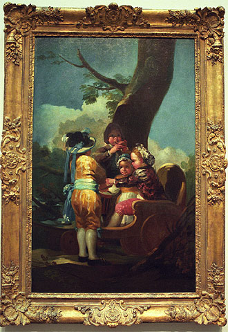 Imagen del óleo de Goya  Niños en el carretón  (1778), robado la semana pasada durante su traslado.
