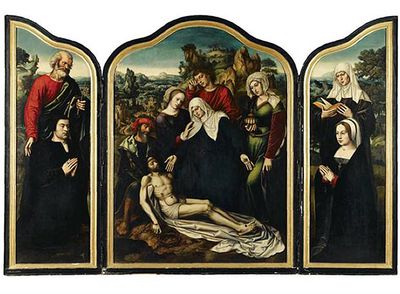 La obra  Lamentaciones de Cristo , de Ambrosius Benson, robado en Nájera en 1913 y subastado hoy por la casa Sotheby's en Londres.