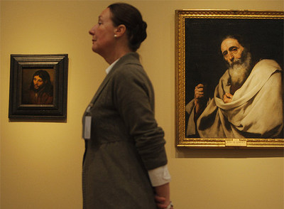 El cuandro San Bartolomé, de Rembrant, que se puede ver en la muestra 'Rembrant, pintor de historias' en el Museo del Prado de Madrid