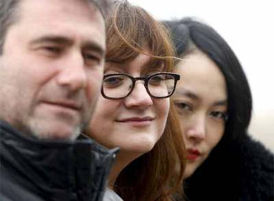 López, Coixet y Kikuchi, ayer en el rodaje de  Mapa de los sonidos de Tokio.  