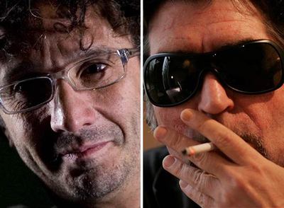 Fito Páez, durante la presentación en México de 'No se si es Baires o Madrid' y Joaquín Sabina, en una fotografía de archivo.