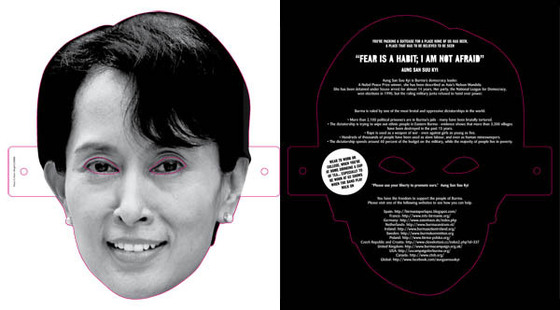 Al concierto con la máscara de Aung San Suu Kyi