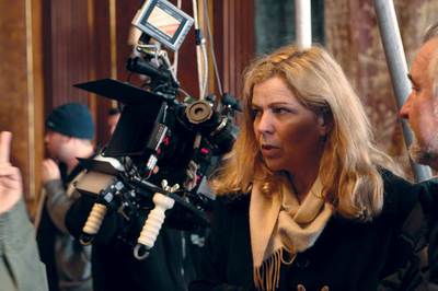 Lone Scherfig en el rodaje de 'Una educación' ('An education')
