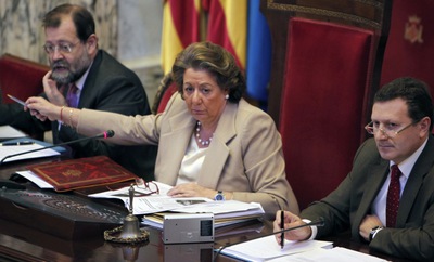 La alcaldesa de Valencia, Rita Barberá, esta mañana en el pleno municipal.