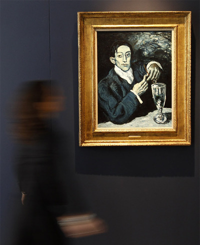 La obra  El bebedor de absenta , de Picasso en la casa de subastas Christie's.