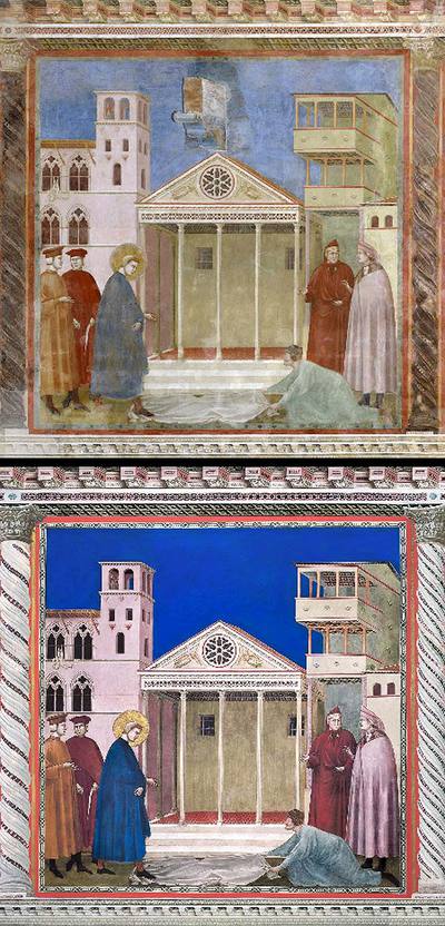 La tecnología recupera el brillo de los frescos de Giotto en Asís