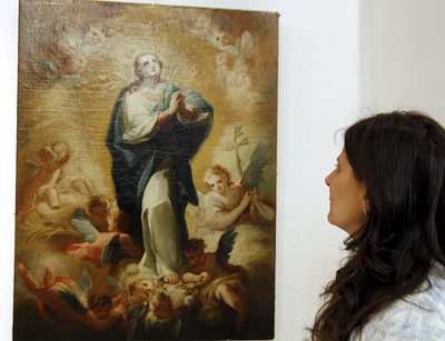 El cuadro  Inmaculada , que vendía Subastas Gran Vía de Bilbao.