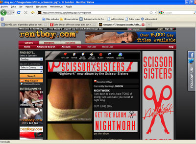 El cantante de Scissor Sisters prostituye el marketing