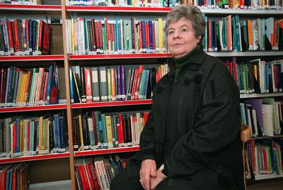 A.S. Byatt, escritora inglesa, fotografiada en el British Council de Madrid.