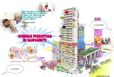 El proyecto de las viviendas productivas del estudio Husos pretende compaginar el hogar con pequeñas actividades comerciales. 