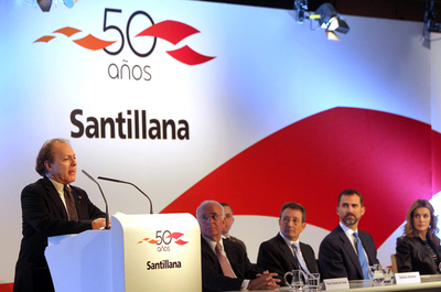 Javier Marías, durante el acto de celebración de los 50 años de Santillana.