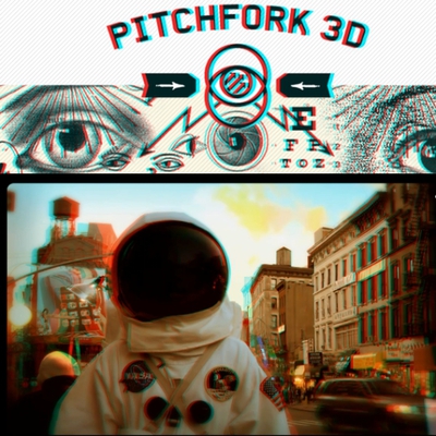 Una imagen del vídeo en tres dimensiones de  Real love  de Delorean, en la página web Pitchfork.