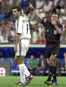 Morientes, durante el partido de ayer en el Bernabéu contra el Betis.
