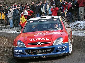 Carlos Sainz, durante la primera etapa del Rally de Montecarlo.