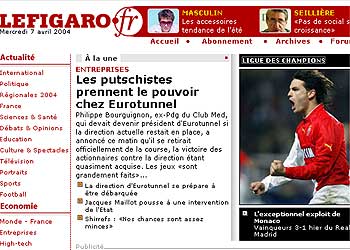  Le Figaro  recoge en su portada la celebración del gol de Morientes.