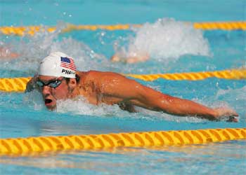 El nadador de Baltimore, durante la final de 400 metros estilos.