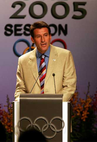 El ex atleta Sebastian Coe, durante la presentación de la candidatura de Londres.