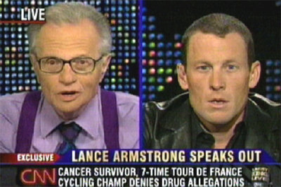  NIEGA SU DOPAJE.  Lance Armstrong, durante una entrevista en el popular programa estadounidense de Larry King.