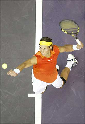 Nadal, en su primer partido del Master Series Madrid.