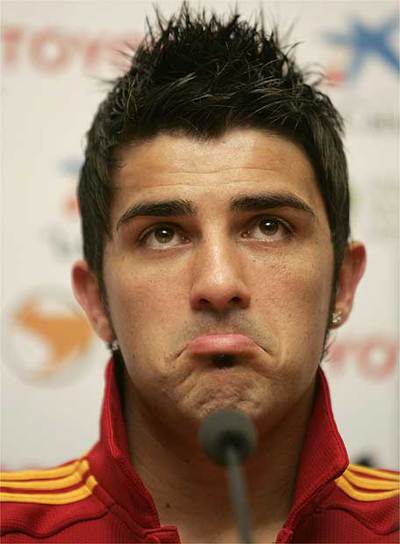 David Villa, durante la rueda de prensa