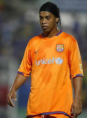 Ronaldinho, en un partido de la Liga