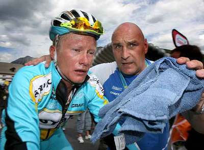 Vinokúrov, al término de la etapa alpina del pasado martes.