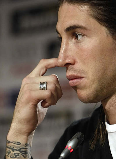 Sergio Ramos, durante la rueda de prensa