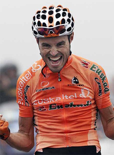 Samuel Sánchez celebra su victoria