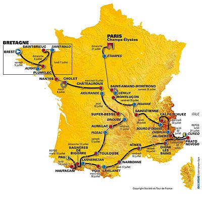 Itinerario del Tour de Francia 2008