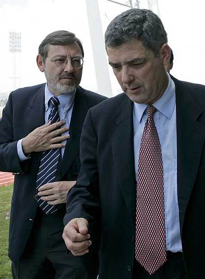 Jaime Lissavetzky y Ángel María Villar, en la sede federativa.