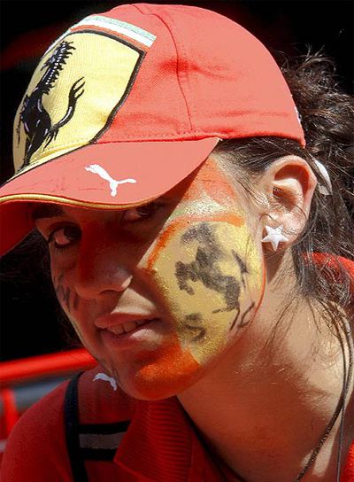 Una 'fan' de la Fórmula 1.