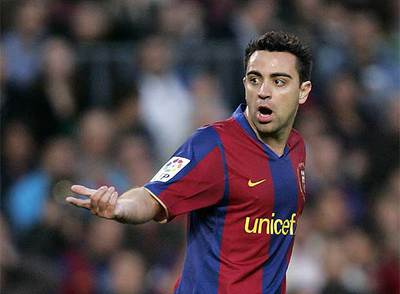Xavi, durante un partido de esta temporada.