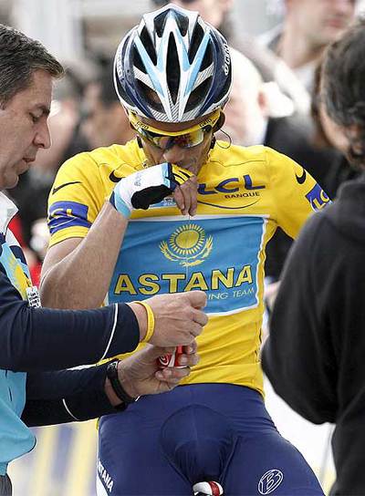 Alberto Contador, tras una etapa de la París-Niza.