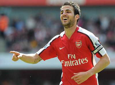 Cesc feteja uno de sus goles contra el Middlesbrough.