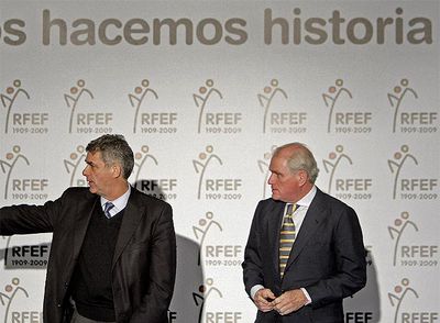 El expresidente del Real Madrid, durante su presentación como presidente de la comisión de organización del centenario de la RFEF