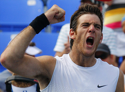 Juan Martín Del Potro celebra su victoria ante Hanescu.