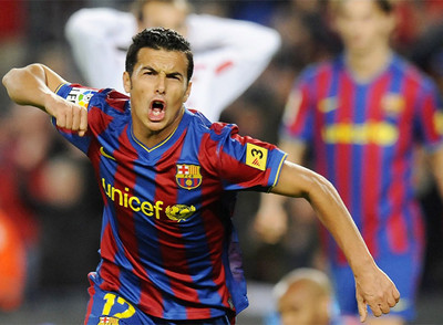 Pedro celebra su gol