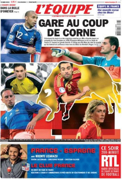 Portada del diario 'L'Equipe'.
