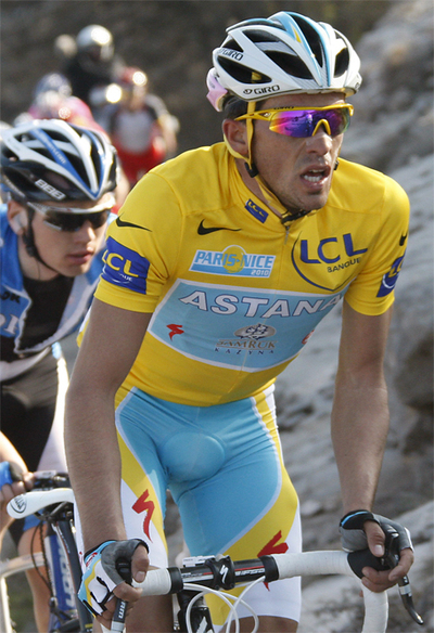 Contador durante la sexta etapa de la París-Niza.