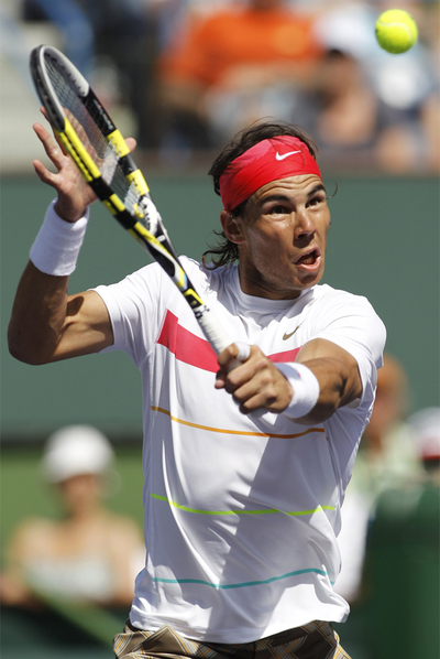Rafa Nadal, durante la semifinal individual ante Ljubicic.