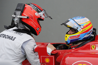 FOTOGALERIA: Schumacher se encara con Alonso
