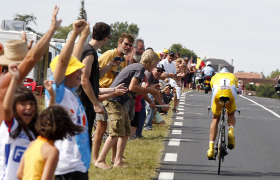 El corredor español, en un momento de la etapa de hoy