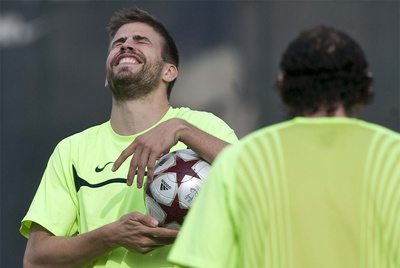 Gerard Piqué, en un entrenamiento del Barcelona durante la temporada pasada.