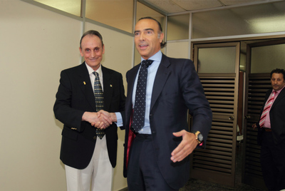 Manuel Ruiz de Lopera junto a Luis Oliver, el pasado 7 de julio.