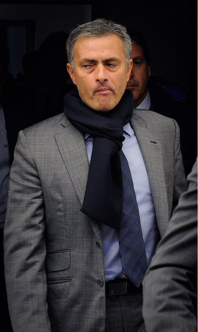 Mourinho, a su llegada al Molinón.