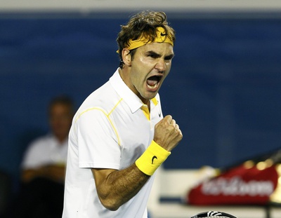 Roger Federer, durante el partido frente a Simon.