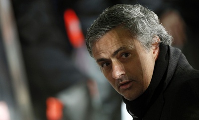 El entrenador del Real Madrid, José Mourinho, durante el partido de Copa del Rey Atletico Madrid-Real Madrid.